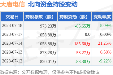 北向資金減持大唐電信，計算機軟硬件業務穩健前行